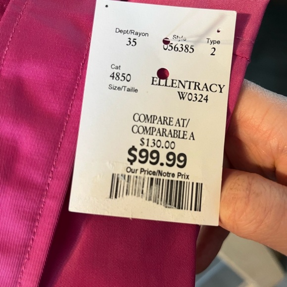 NWT Ellen Tracy Women's Vibrant Pink Trench Coat - Picture 4 of 8